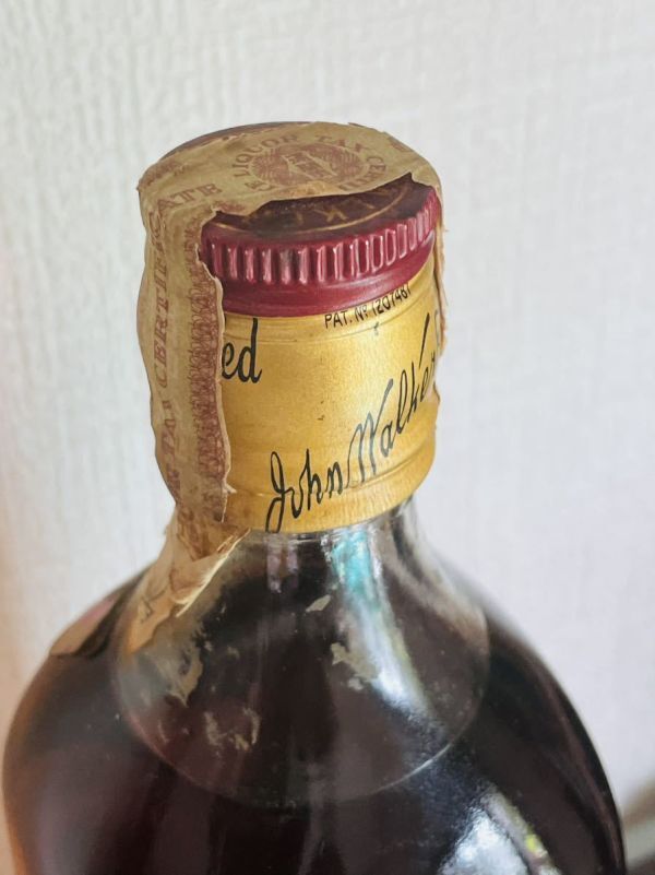 未開封　ウイスキー　ジョニーウォーカー レッドラベル 特級 旧ボトル ティンキャップ 760ml コレクション_画像7