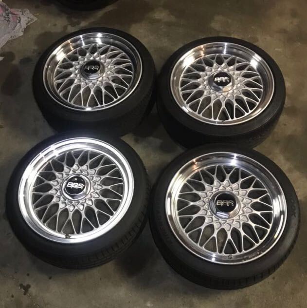 BBS RG 15インチ 100 4H 6J+45 165/45R15 タイヤ付き_画像1