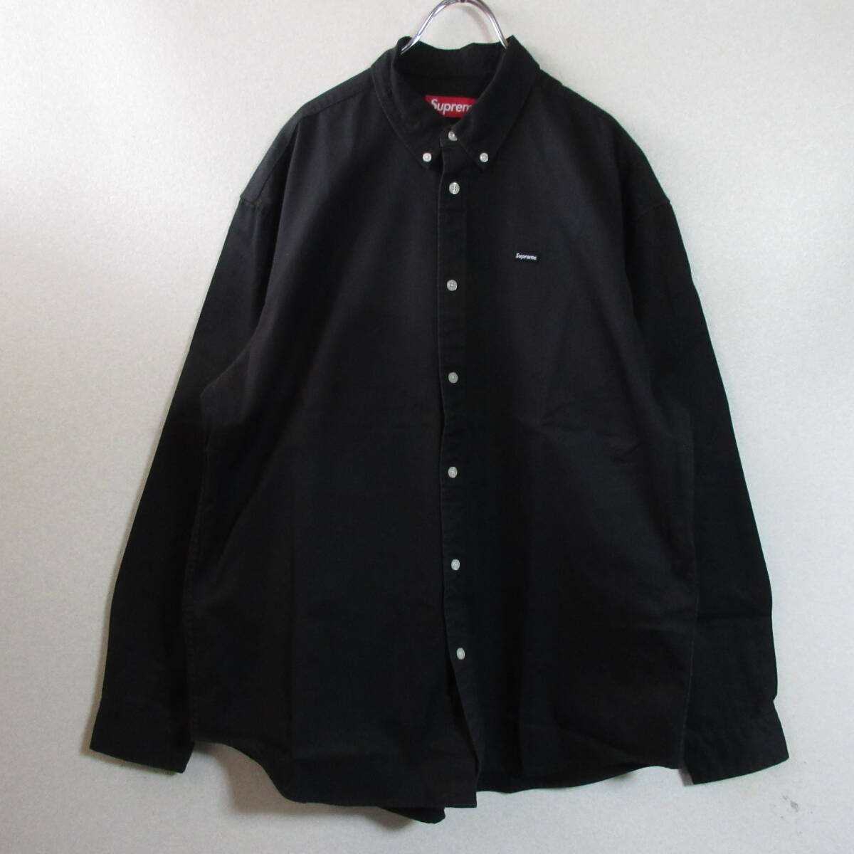 ○試着のみ supreme シュプリーム◆small box shirt ボタンダウンシャツ スモールボックスロゴ◆メンズ ブラック Mサイズの画像2