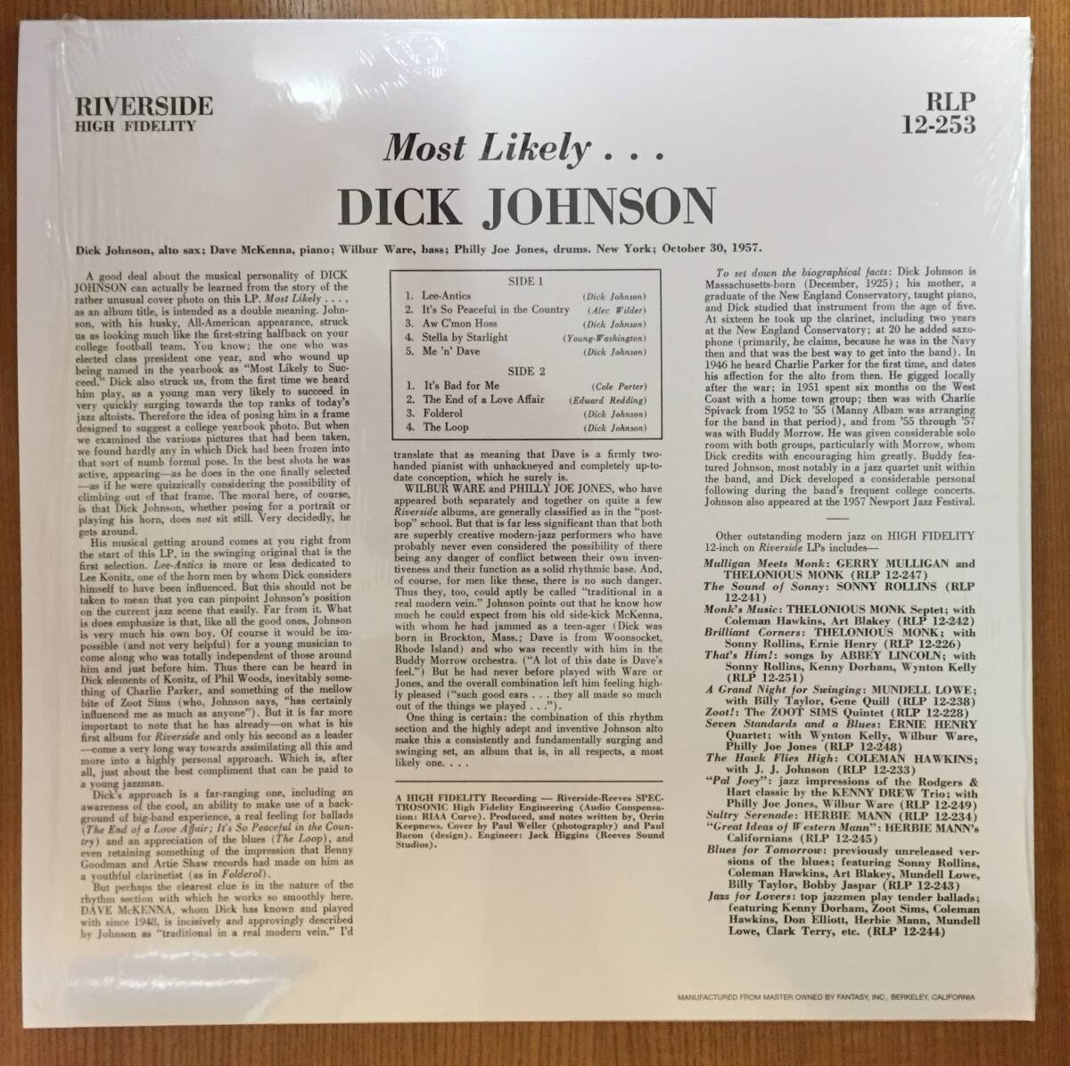 Most Likely / Dick Johnson 再発盤 美盤_画像2