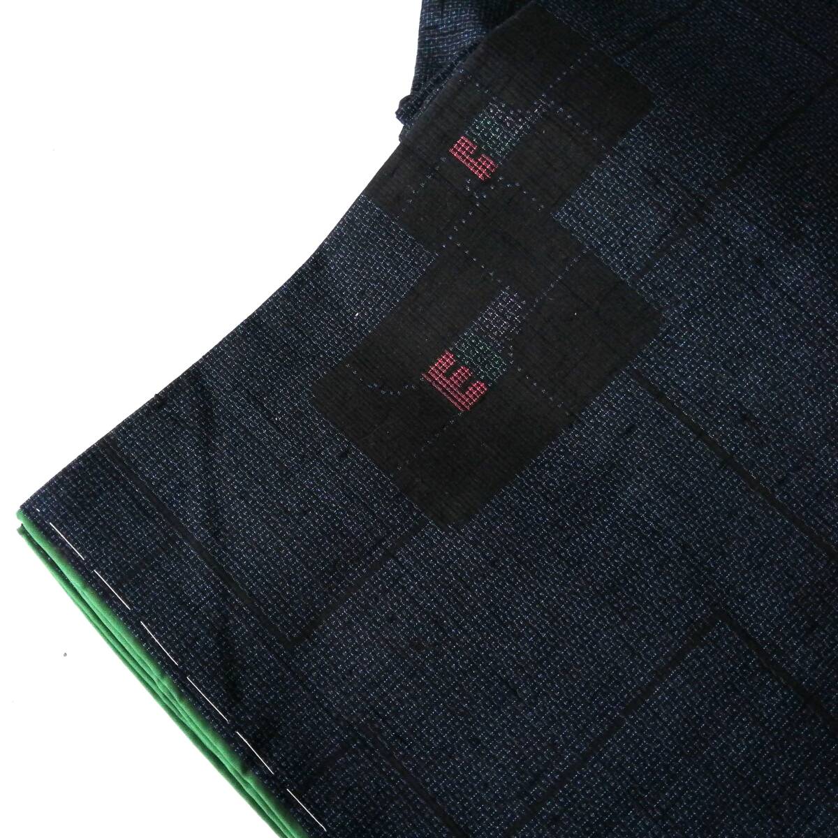  kimono Japanese clothes brand new Point pattern! visit wear stylish put on kimono remake material also. dark blue Yuuki pongee 240418no[4 point including in a package free shipping ]