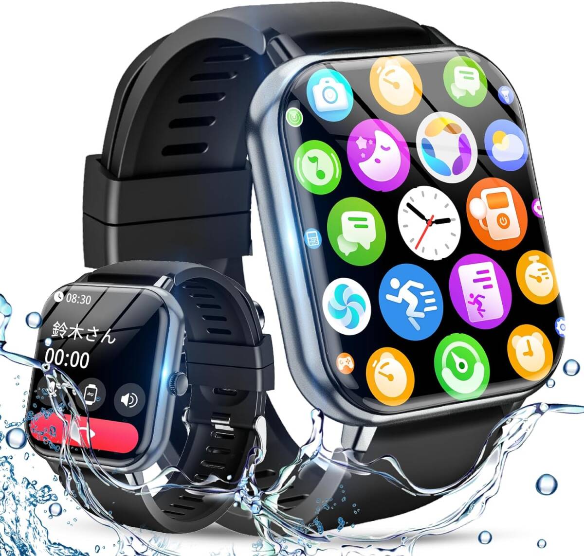 【新品】スマートウォッチ【1.83インチ超大画面】 Smart Watch 着信/Line/メッセージ通知 230mAh大容量 バッテリー Android/iPhone対応 06の画像1
