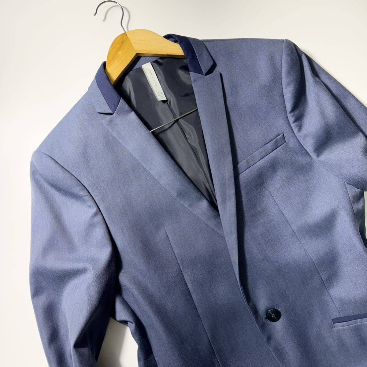 《美品》ZARA MAN ザラマン テーラードジャケット タキシード ネイビー ブルー系 EUR48 L-XL位 美シルエット_画像4