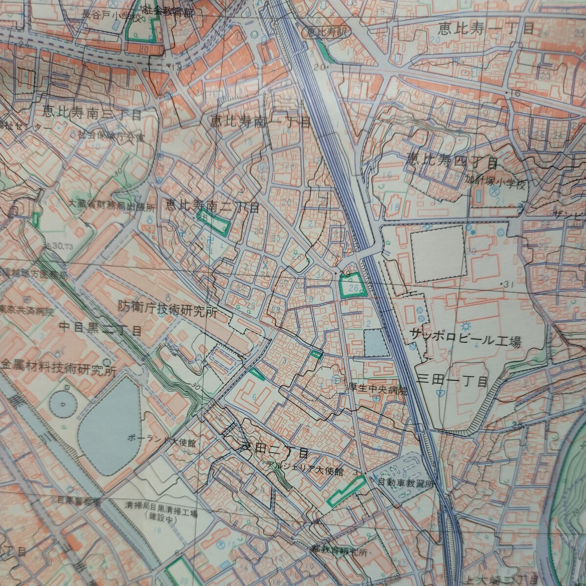 地形図 1万分の1●渋谷●平成元年発行●5色刷の画像4