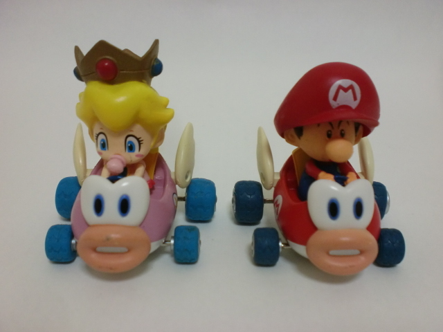 マリオカートWii プルバックカー カート＆スーパープクプク 2台セット　ベビィマリオ　ベビィピーチ_画像1