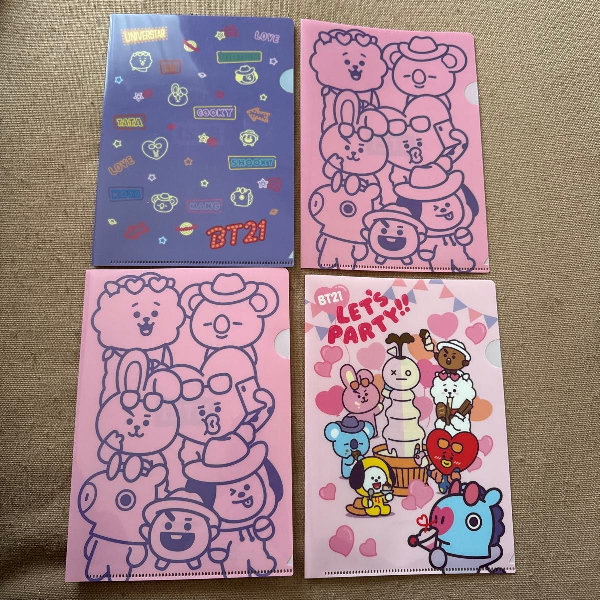 BTS bt21 ファイル　4枚セット