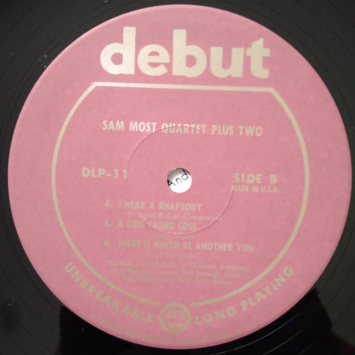 日本盤【Sam Most】quartet plus two (Debut DLP-11) Wave Jazz Classics 厚紙の美盤です _画像3