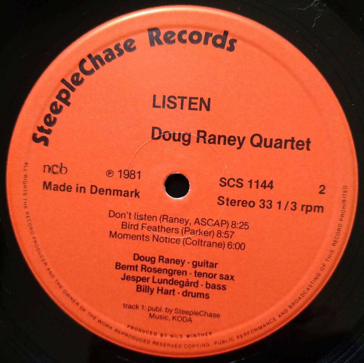 デンマークオリジナル盤【Doug Raney】LISTEN (Steeple Chase SCS 1144) の画像3