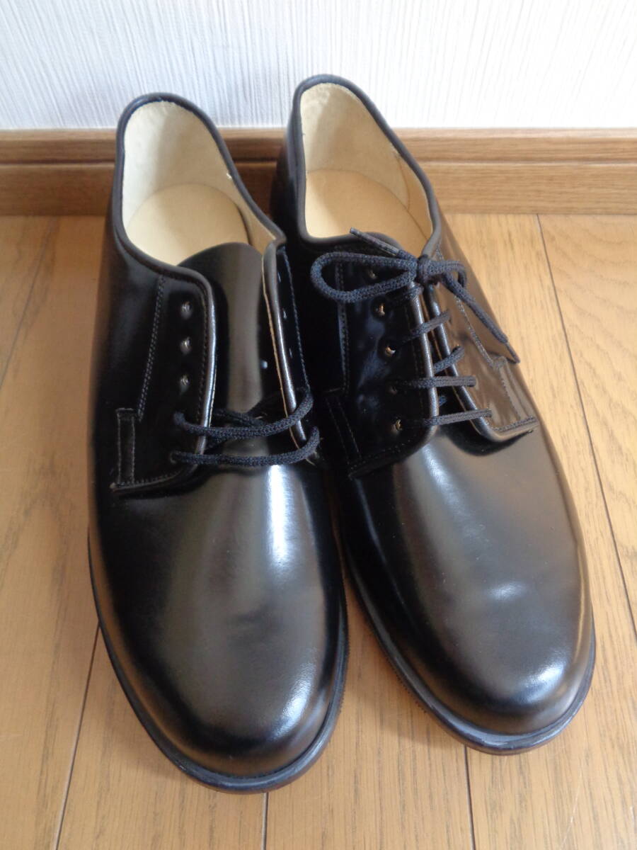  новый товар dead сервис обувь чёрный черный милитари простой палец на ноге Vintage кожа обувь высококлассный натуральная кожа * US NAVY Франция армия 