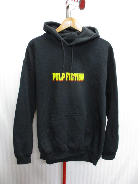 パルプフィクション　Pulp Fiction　パーカー　メンズS　黒　スウェットパーカー　映画　ムービー　フォト柄フーディージャケット　04032_画像2