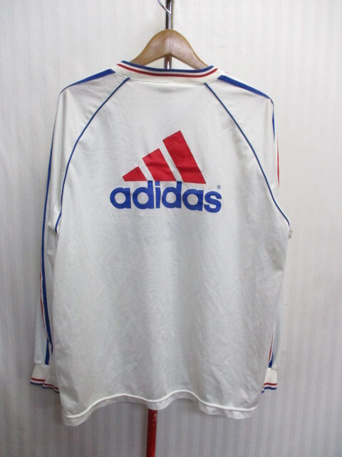  Adidas 90s Vintage большой Logo игра рубашка мужской O-XO XXL трехцветный рубашка футбол джерси верх длинный рукав одежда 04264