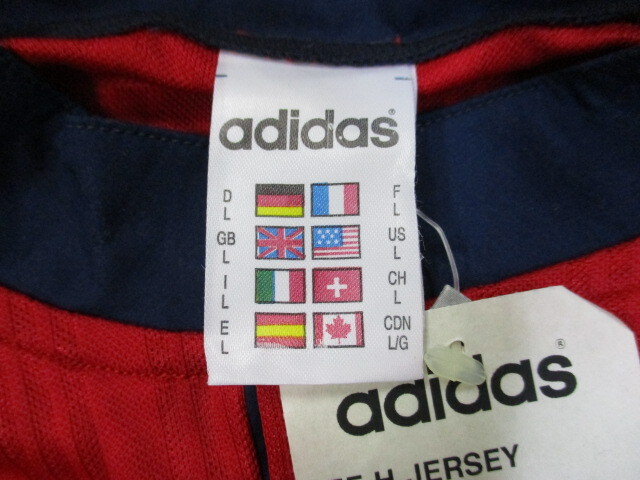 未使用 アディダス製 サッカースペイン代表 ユニフォーム メンズL 90sヴィンテージ オールド 半袖ゲームシャツ サッカージャージ04042の画像5