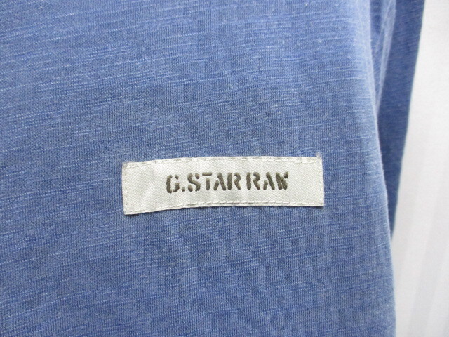 G-STAR RAW　ジースター　長袖カットソー　メンズXL LL　インディゴシャツ　ヘンリーネック長袖Tシャツ　ロンT　長袖シャツ　04052_画像3