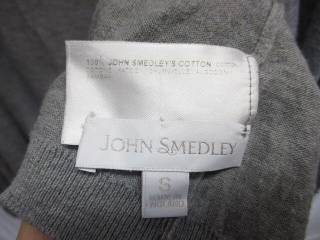 JOHN SMEDLEY　ジョンスメドレー　ニットカーディガン　SIZE S　グレー　ニットジャケット　ニットセーター　イングランド製　04051_画像3