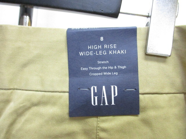  не использовался GAP Gap высокий laiz широкий брюки SIZE8 бежевый брюки из твила слаксы Roo z брюки широкий брюки 04113