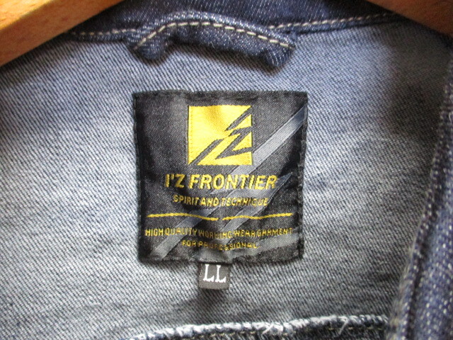 未使用 アイズフロンティア ストレッチデニムシャツジャケット メンズLL XL ワークシャツ ワークジャケット インディゴブルゾン04121の画像2
