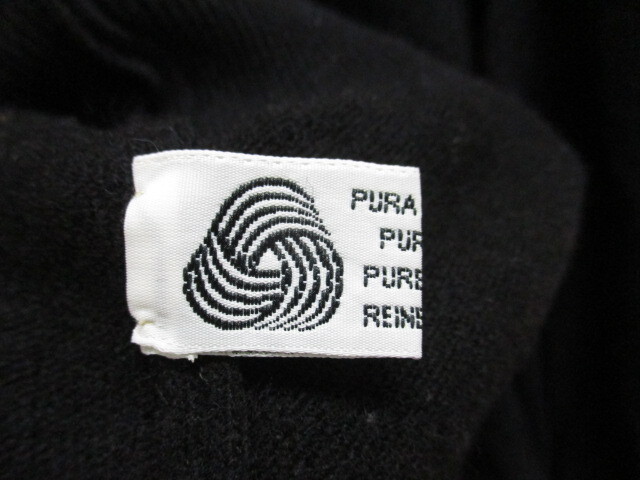 クリスチャンディオール ムッシュ 90sヴィンテージ セーター メンズ48 黒 ロゴ刺繍ウールニットセーター ウールカットソー 04182の画像5