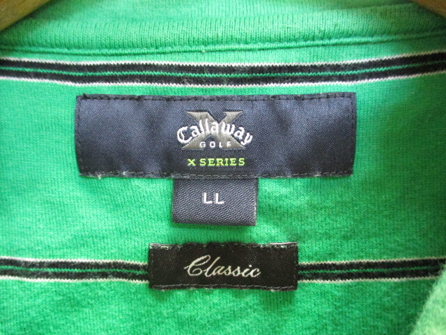 キャロウェイ ポロシャツ メンズLL XL 緑 グリーンシャツ ゴルフウエア ゴルフシャツ スポーツシャツ 半袖シャツ 04241の画像2