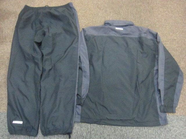  Descente nylon jersey top and bottom setup men's L O XL LL black windbreaker top and bottom jersey & jersey pants 04279
