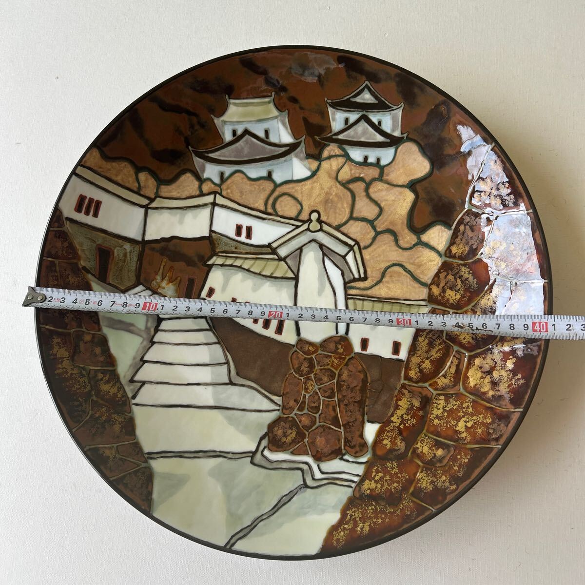 昭和レトロ　大皿 飾り皿 陶器　長期保管品　食器　和食器_画像4
