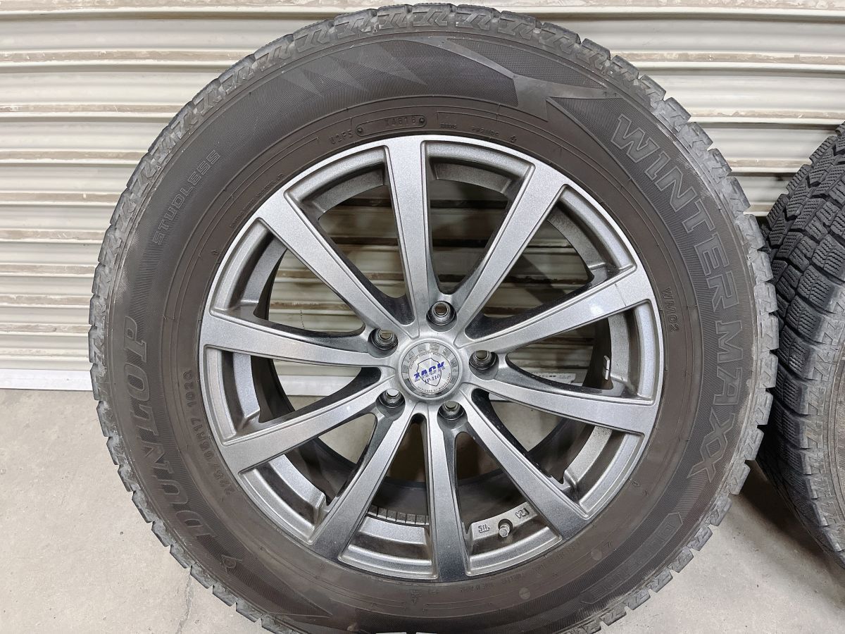 中古 冬 タイヤ 4本 セット 9分山 225/65R17 102Q DUNLOP WINTERMAXX 17×7J ハブ径73mm PCD114.3 ET38 5穴 0424あら2 I12 180 4個口_画像2