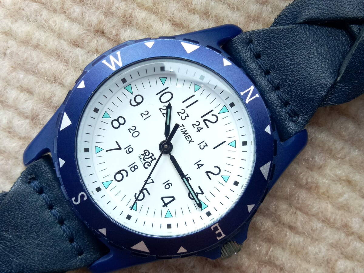 美品 TIMEX Ron Herman タイメックス ロンマーマン コラボ サファリ 腕時計 ネイビーの画像1