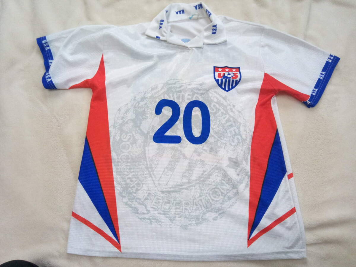 美品訳あり 90’ｓ 90年代 サッカーワールドカップUSAアメリカ代表ユニフォーム s（M相当）の画像1