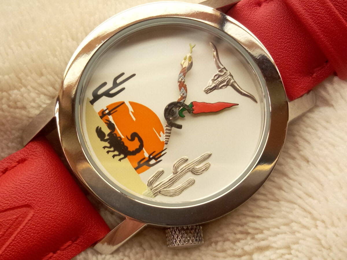 未使用 AKTEO フランス アクテオ 腕時計 ロングホーン バッファロー 毒蛇 サソリ ハバネロ 蹄 サボテン 砂漠メキシコモチーフの画像1