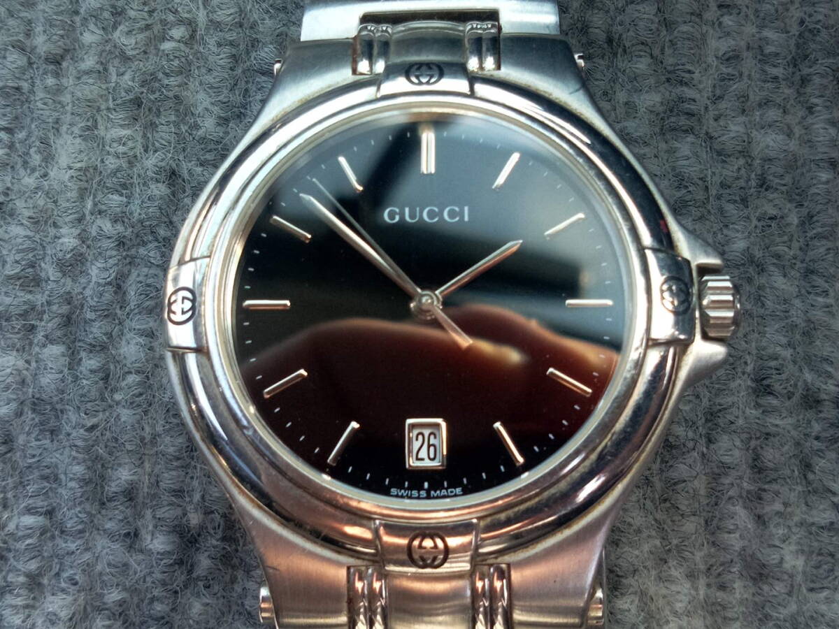 稼働わけあり GUCCI 9040M メンズ腕時計 ブラックの画像5