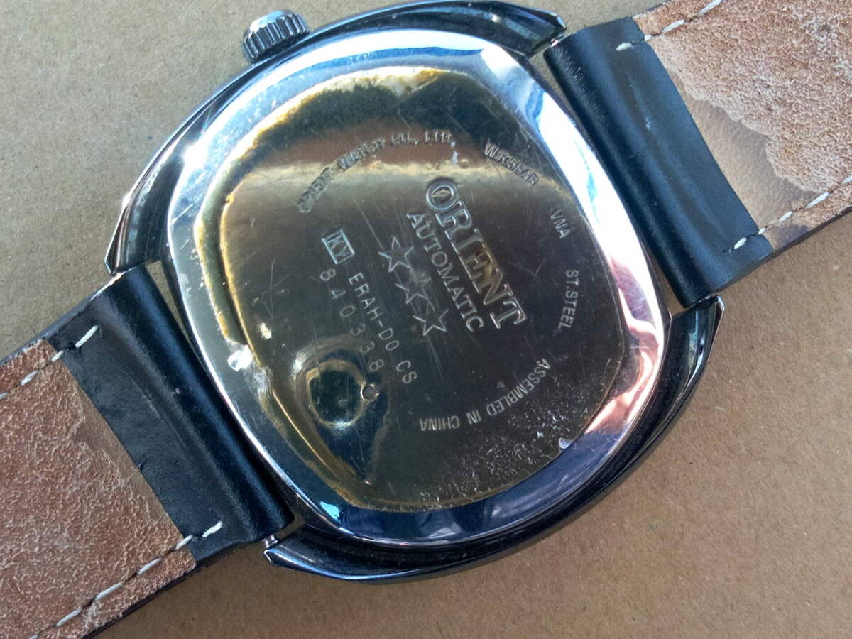 ORIENT　オリエント　スリースター　自動巻き　70’ｓTVブラウン管デザイン　パープルスケルトン　メンズ腕時計_画像9