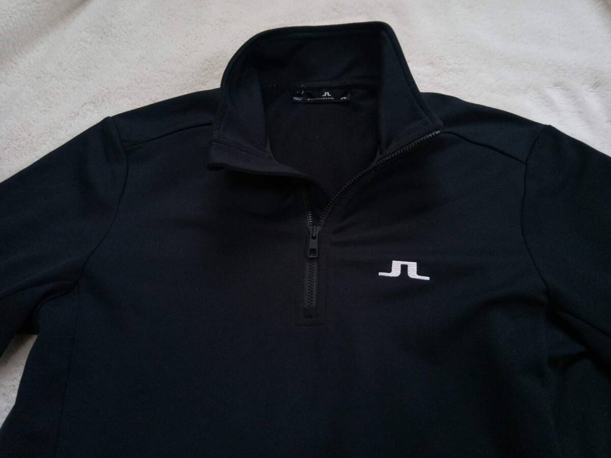 J Lindberg обратная сторона ворсистый тонкий стрейч длинный рукав половина Zip рубашка мужской L черный 