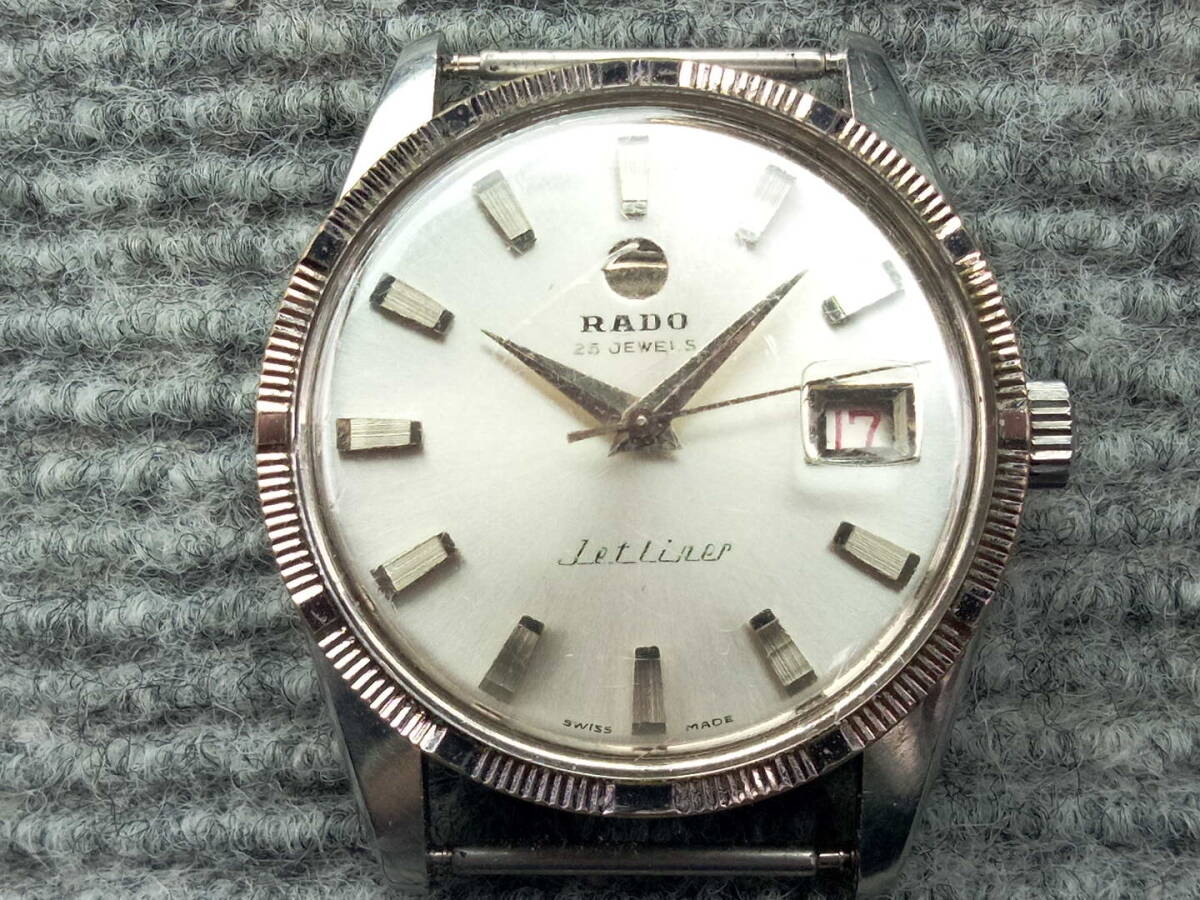 ●訳あり品● RADO Jetliner ラドー ジェットライナー 手巻き自動巻きメンズ腕時計 WATER SEALED エンジンターンドベゼルの画像6