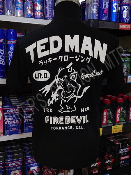 TEDMAN テッドマン Tシャツ ドライTシャツ TDRY-1800 バイクTシャツ シルキードライTシャツ エフ商会 ブラック Mサイズ_画像1