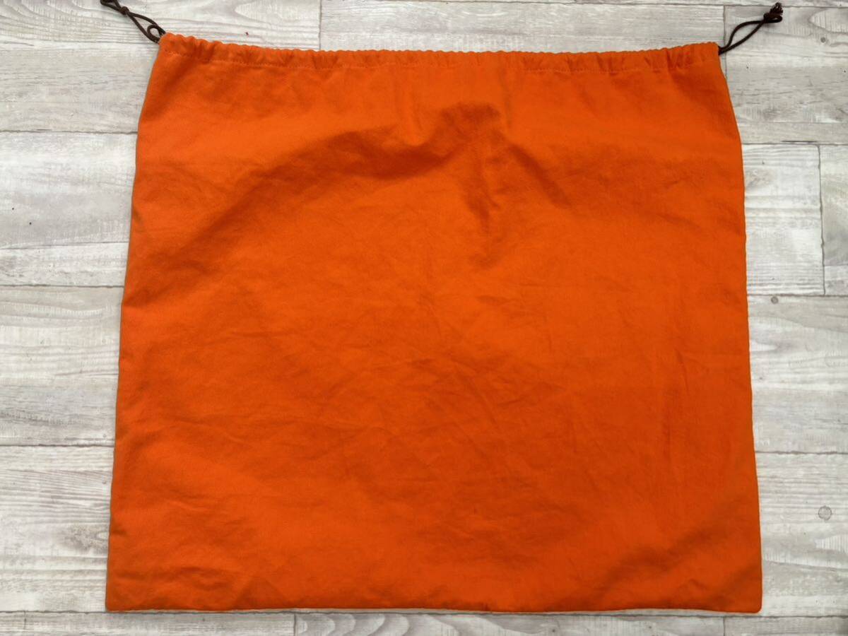 エルメス HERMES 布袋 保存袋 巾着袋 オレンジ 巾着 旧型 バッグ用 特大 美品 57cm×57cm ガーデンパーティ バーキン ケリー_画像2