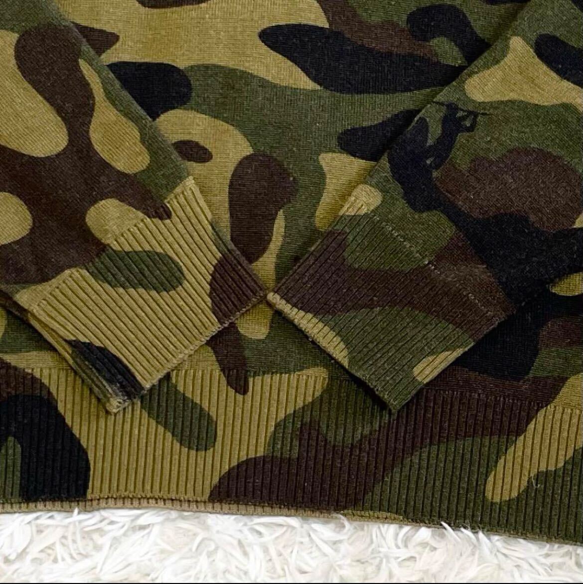 1 jpy ~[ ultimate beautiful goods ]PEARLY GATES Pearly Gates sweater half Zip camouflage camouflage pattern size 5 khaki badge Nico Chan L~XL corresponding 