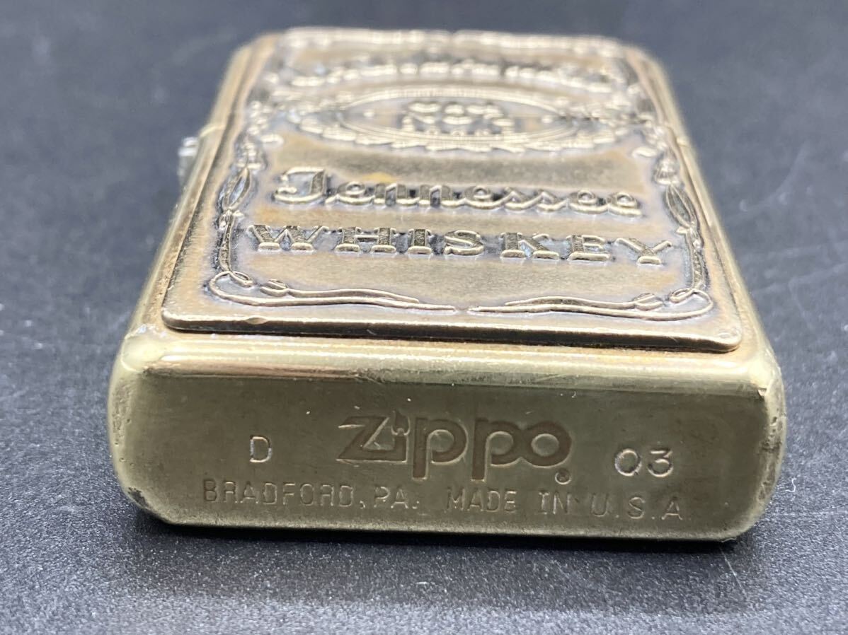 zippo ZIPPO ジッポ JACK DANIEL’S ウイスキー WHISKEY ジャックダニエル 2003 ゴールド 喫煙具 ライター オイルライター ジッポーの画像6