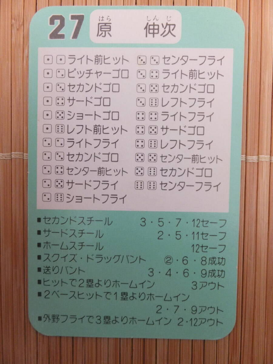 タカラ プロ野球カードゲーム '89年 広島東洋カープ 原 伸次（1枚）の画像2