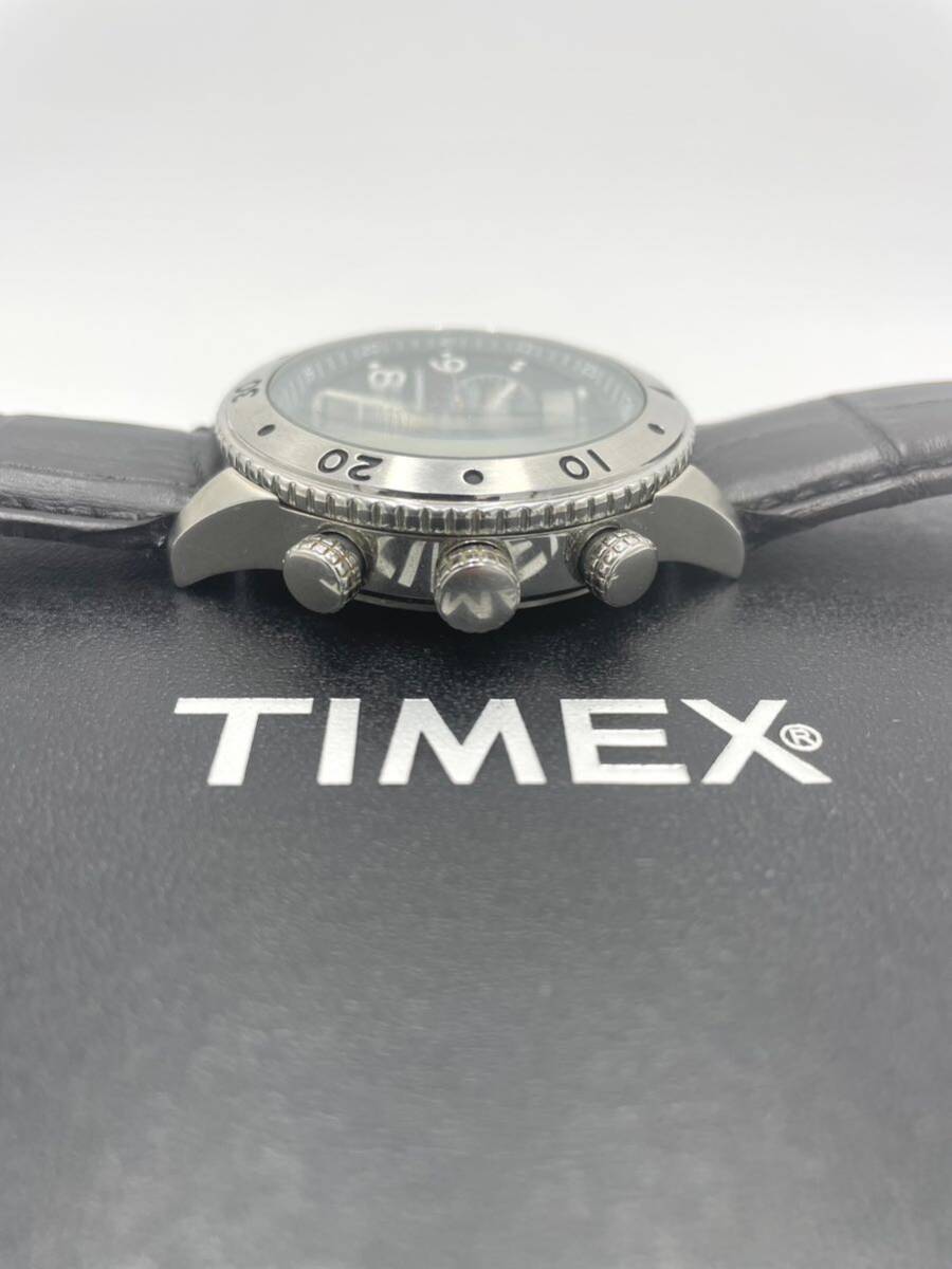 ★タイメックス ★ TIMEX クォーツT2M706 グレー系文字盤 デイト クロノグラフ メンズ腕時計 電池新品_画像5