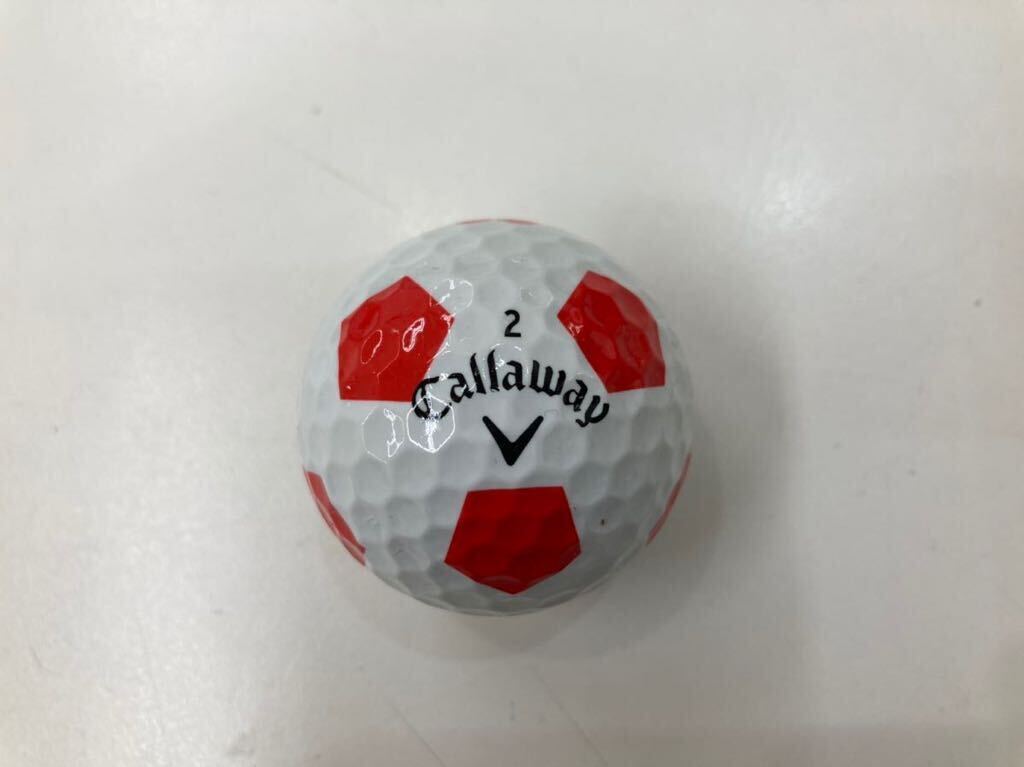 イ)キャロウェイ Callaway ゴルフボール X TRUVIS CHROME SOFT クロムソフト ホワイト レッドの画像2