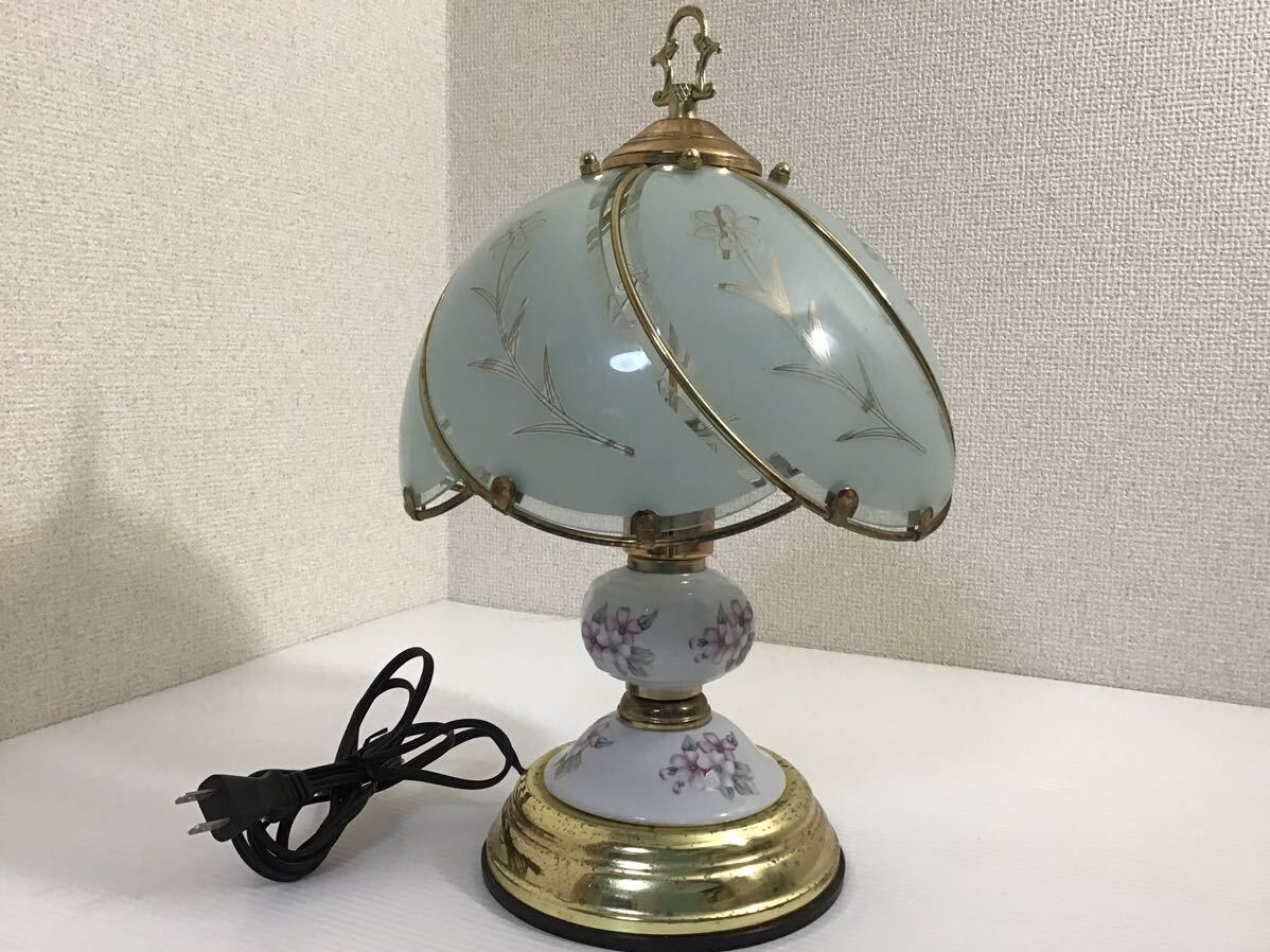 テーブルランプ タッチセンサー 昭和レトロ ガラス 陶器 高約 テーブルランプ タッチセンサー 昭和レトロ ガラス 陶器 高約