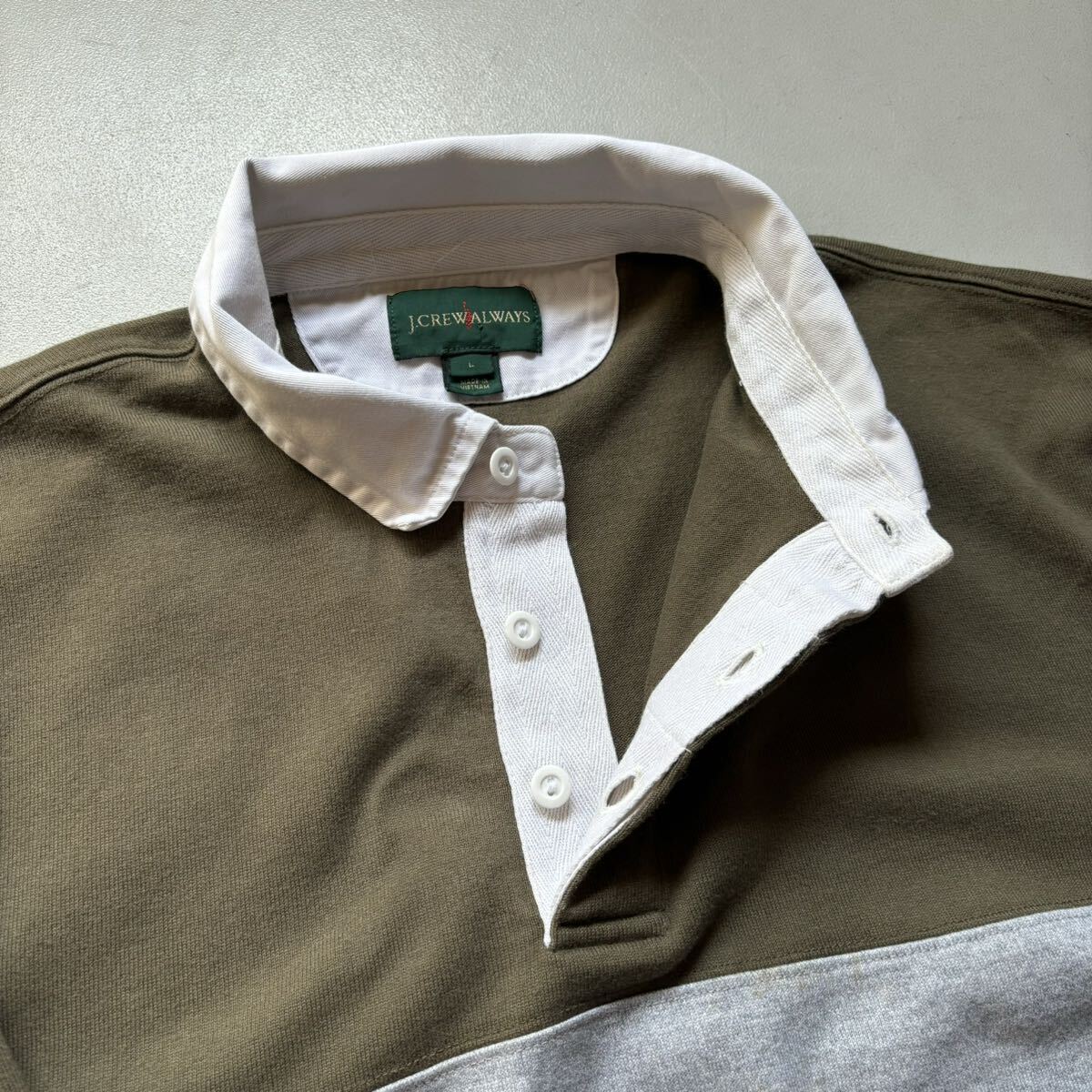J.CREW 2tone L/S polo shirt “size L” ジェイクルー 2トーン 長袖ポロシャツ ラガーシャツ バイカラー_画像5
