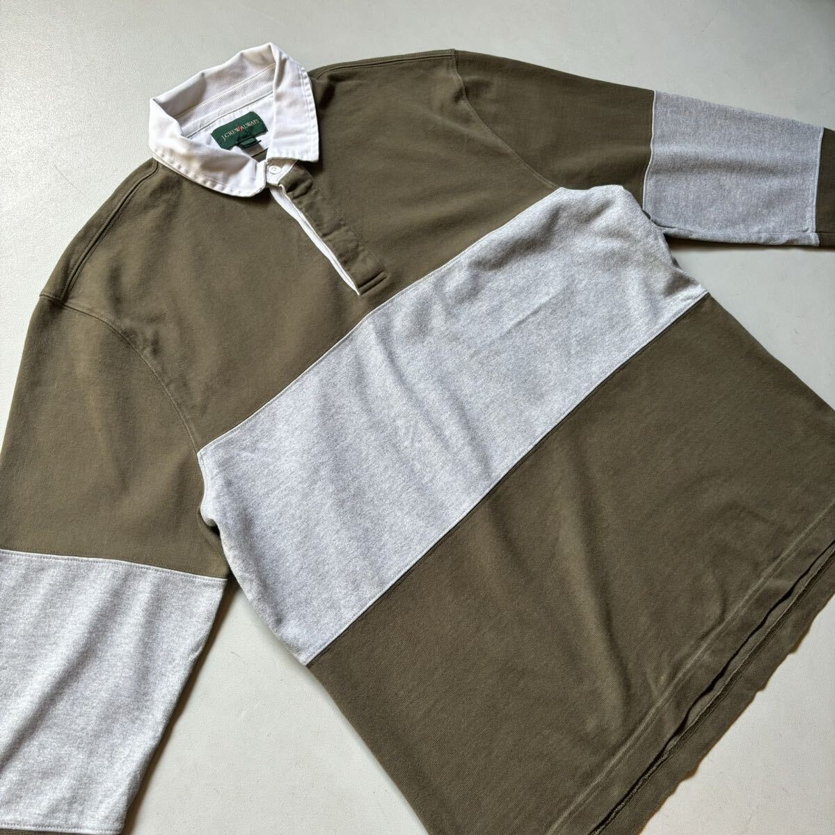 J.CREW 2tone L/S polo shirt “size L” ジェイクルー 2トーン 長袖ポロシャツ ラガーシャツ バイカラー_画像3