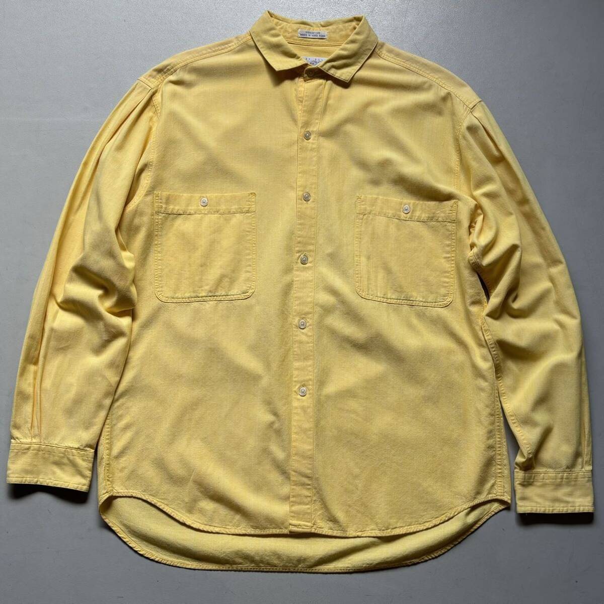 PERRY ELLIS L/S shirt “size L” ペリーエリス 長袖シャツ 黄色_画像2
