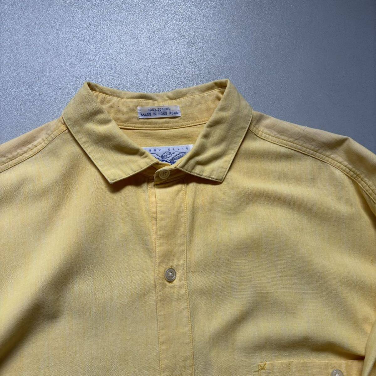 PERRY ELLIS L/S shirt “size L” ペリーエリス 長袖シャツ 黄色_画像4