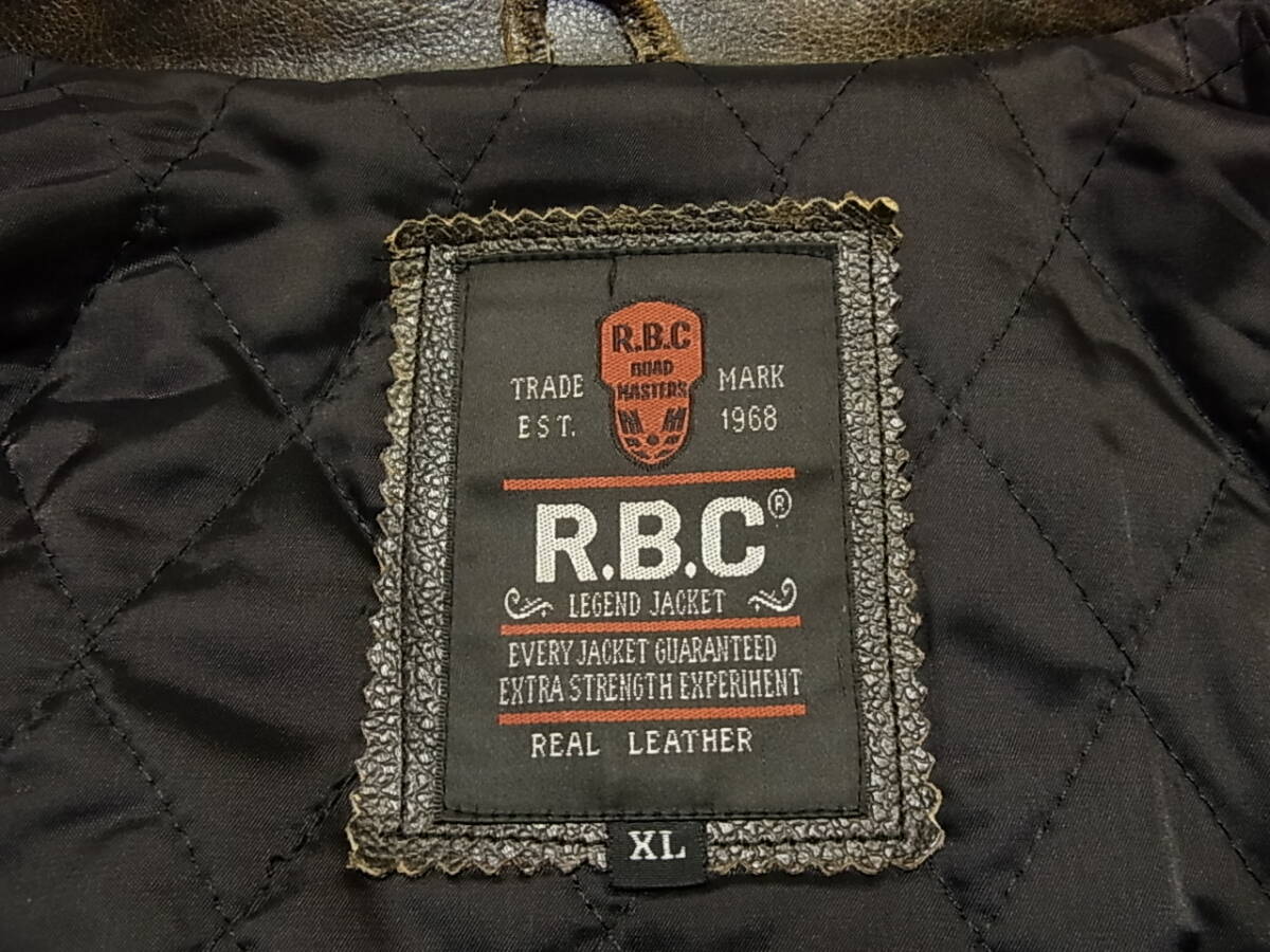 SIZE XL RBC レザージャケット 革ジャン シングル ライダース R.B.C_画像10