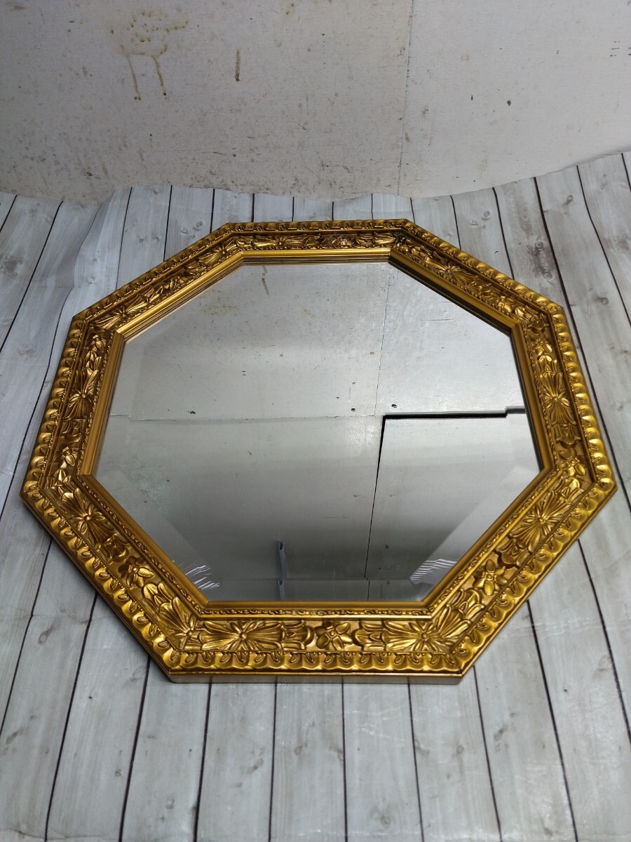 壁掛けミラー アンティーク調 八角形 ウォールミラー 壁掛け鏡の画像2