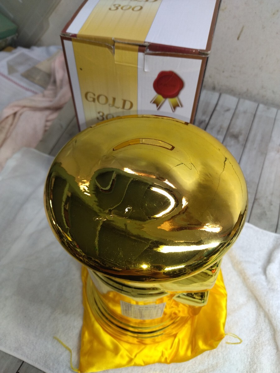 貯金箱 郵便ポスト型 GOLD300 COIN BANK ゴールド貯金箱 陶器製 ビッグサイズ 金色 金運アップ 高さ約30cmの画像8