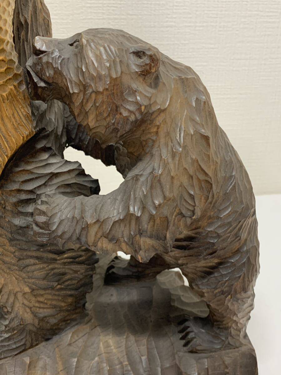 1958年 木彫り熊 北海道 屈斜路湖 コタン 作者あり 当時物 親子_画像4