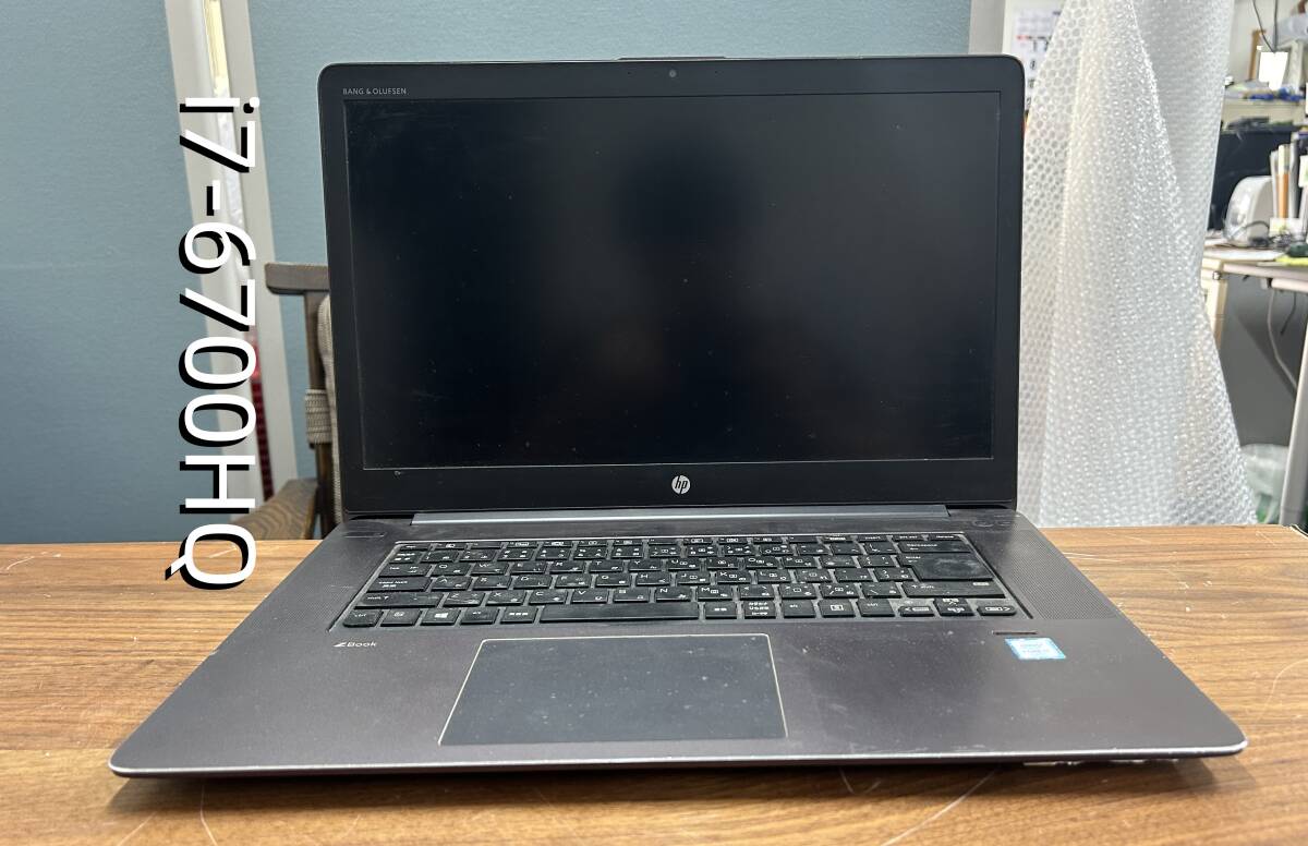 [ジャンク品]HP ZBook Studio G3・Core i7-6700HQ・メモリ4GB・Type-C・カメラ・HDMI・通電、BIOS確認可・[B41]の画像1