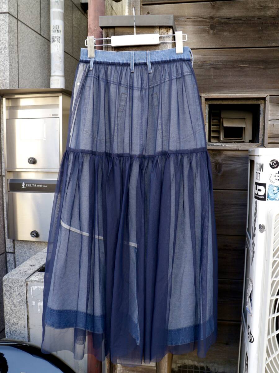 AULA AILA アウラアイラ REVERSIBLE TULLE COMBINATION SKIRT 23aw リバーシブルスカート